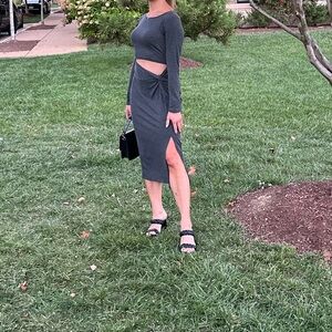 Long sleeve cutout dress